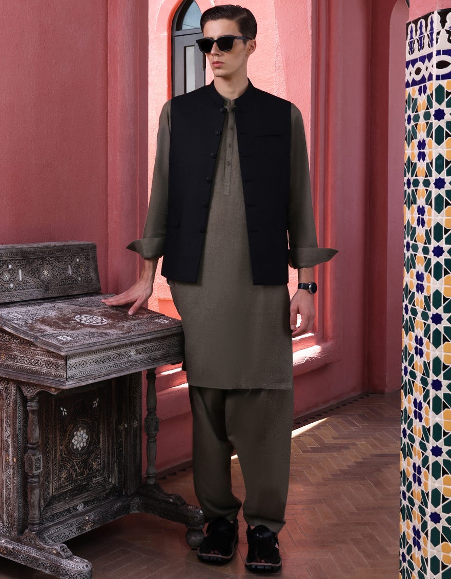 BLACK BLENDED WAISTCOAT | JJVC-27468