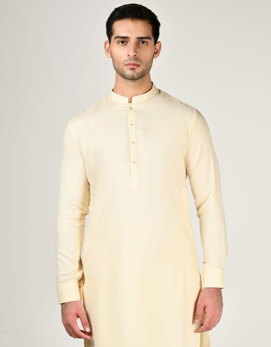 CREAM BLENDED UNSTITCHED KAMEEZ SHALWAR FABRIC | JJMS-2813