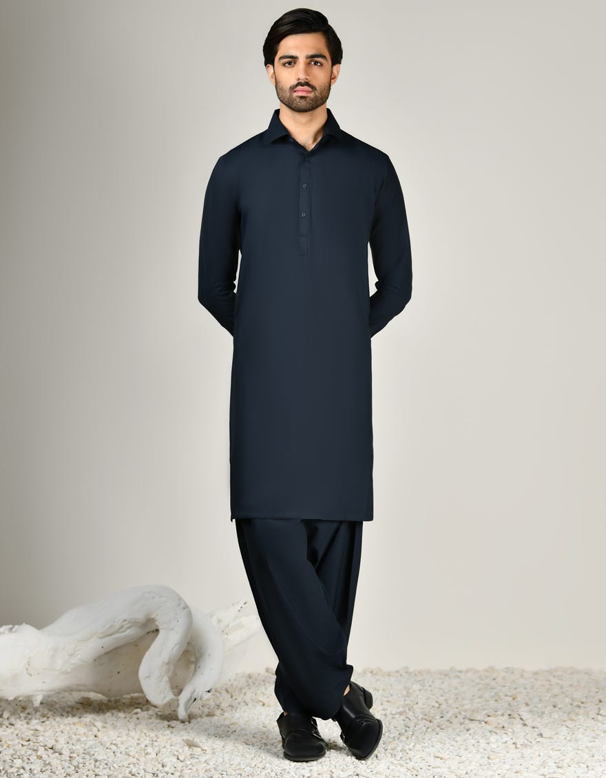 CHARCOAL GREY BLENDED UNSTITCHED KAMEEZ SHALWAR FABRIC | JJMS-2840