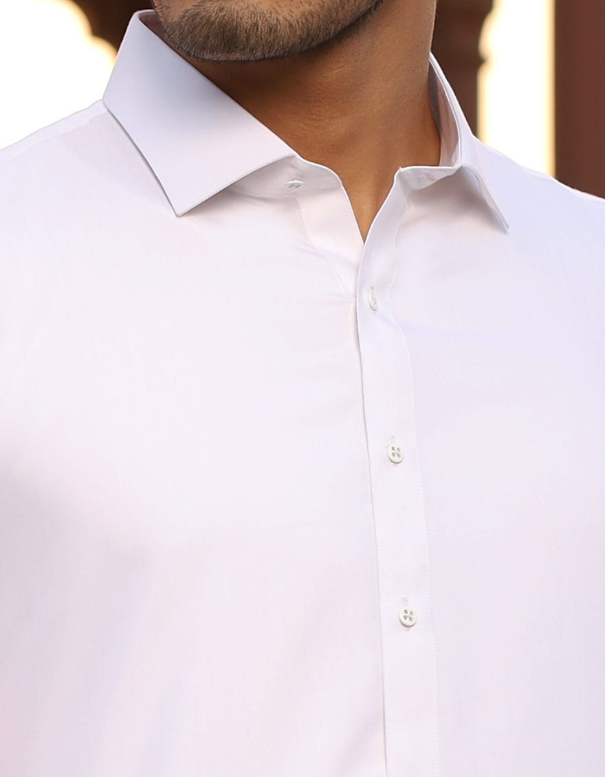 White Blended Men's Kameez Shalwar | Jjks-A-30727-R18-Ap