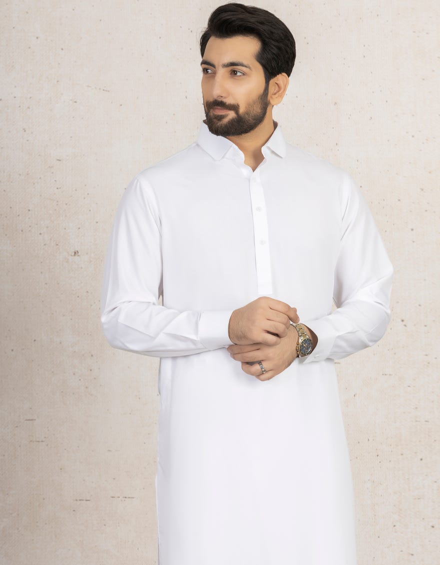 OFF WHITE BLENDED KAMEEZ SHALWAR | JJKS-A-30727-R9