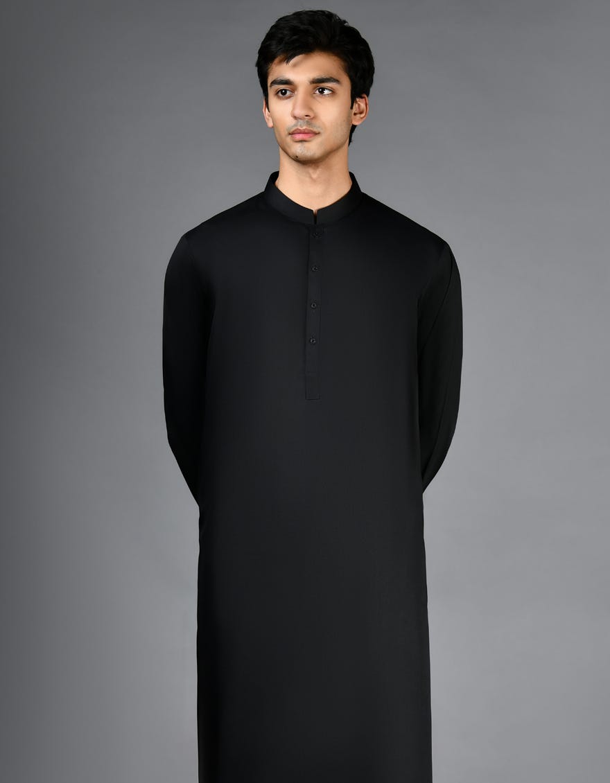 BLACK BLENDED KAMEEZ SHALWAR | JJKS-A-30778-R38-AP