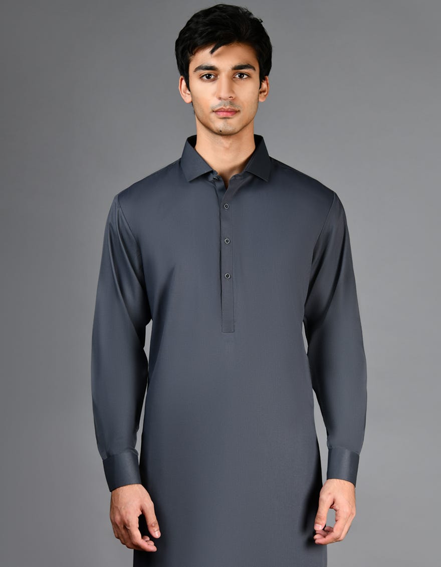 GREY BLENDED CASUAL KAMEEZ SHALWAR