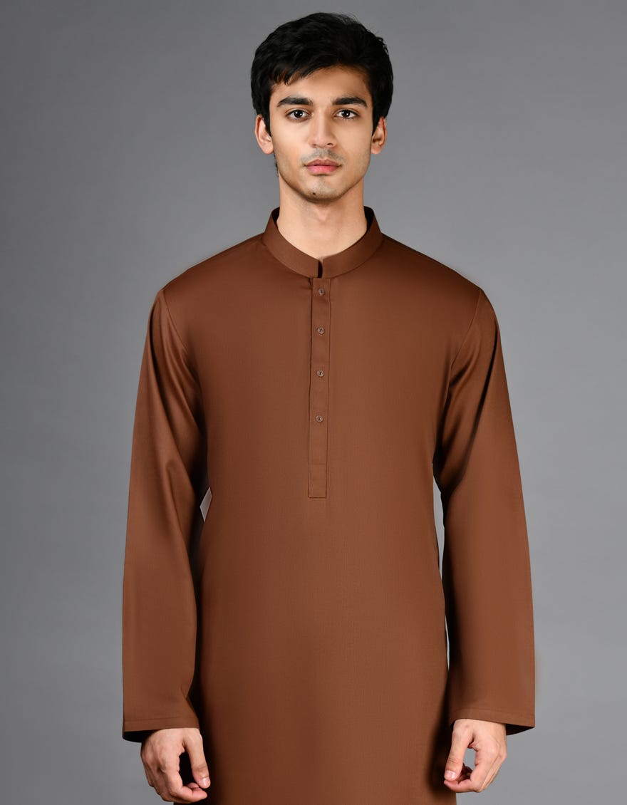 BROWN BLENDED CASUAL KAMEEZ SHALWAR