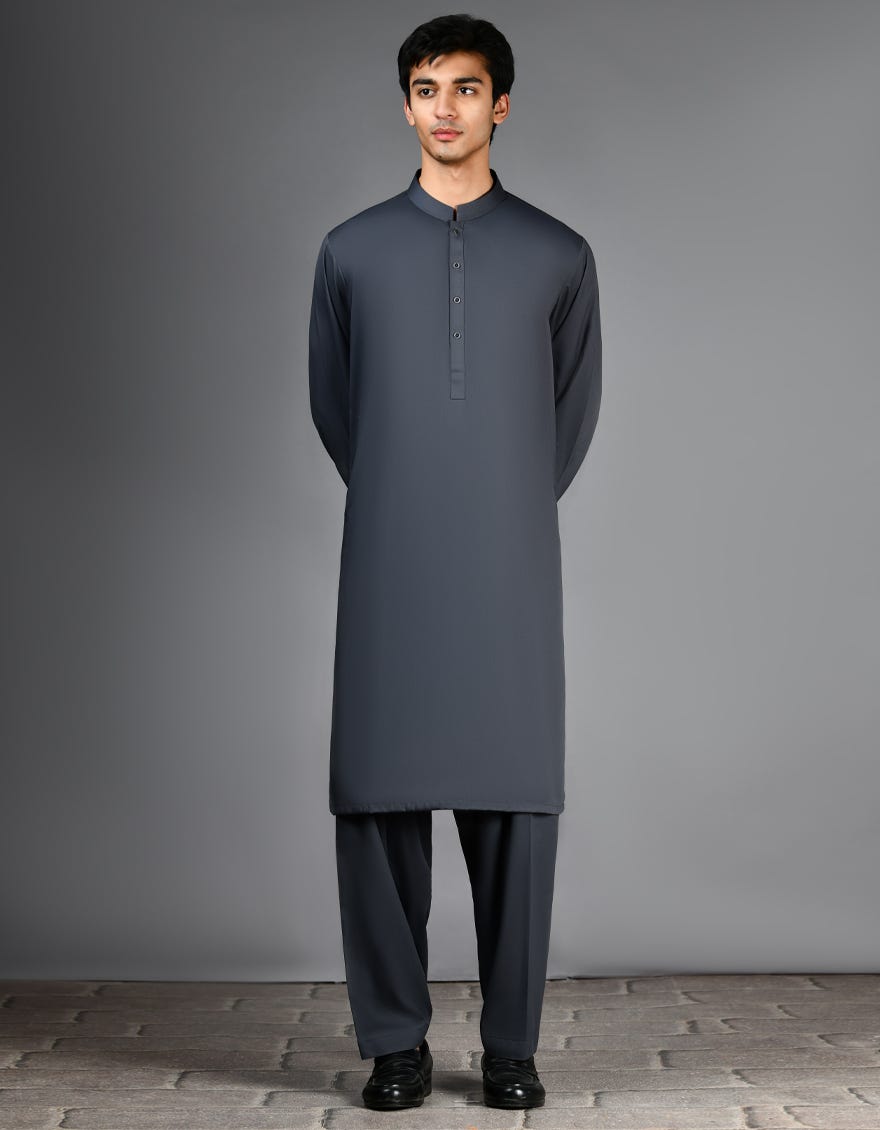 GREY BLENDED KAMEEZ SHALWAR | JJKS-A-30821-R30-AP
