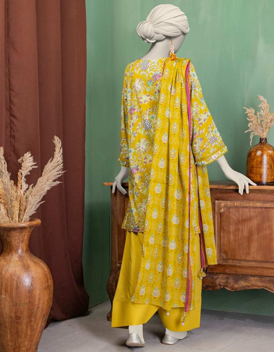 MUSTARD LAWN EMBROIDERED UNSTITCHED 3PC