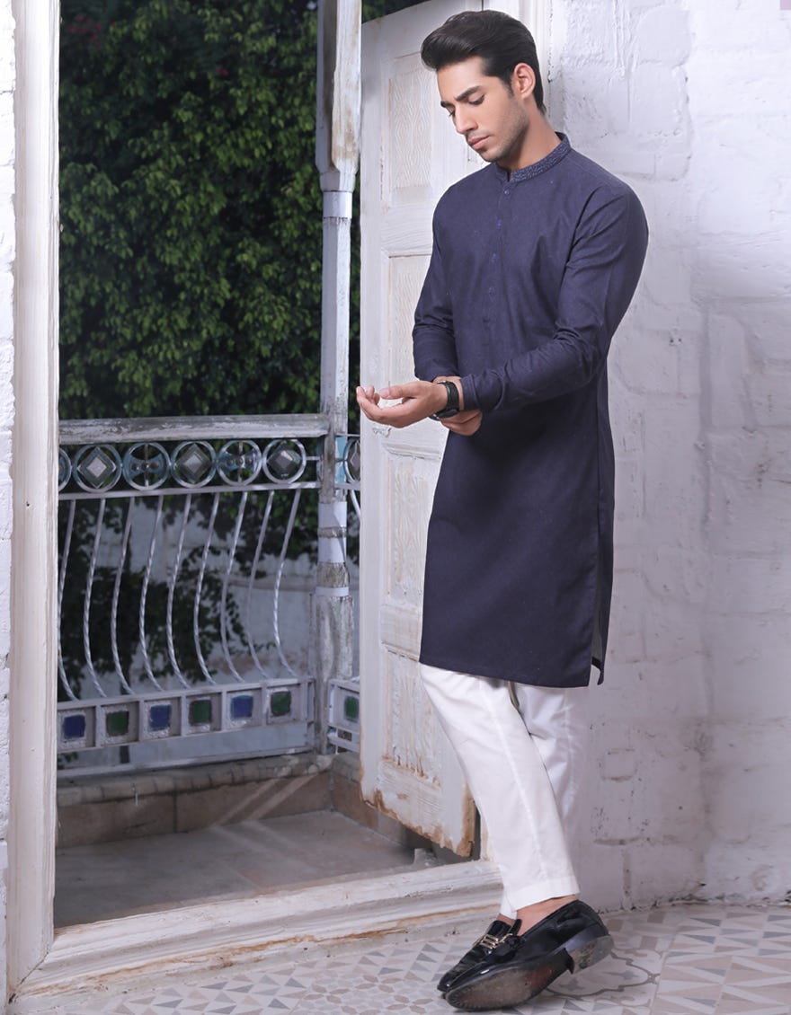 DEEP PURPLE COTTON KURTA | JJK-A-32514
