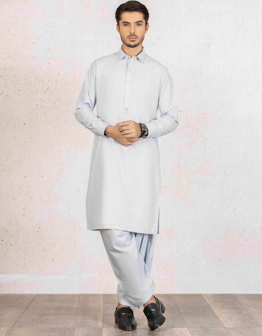 SKY BLUE BLENDED KAMEEZ SHALWAR | JJKS-A-32520