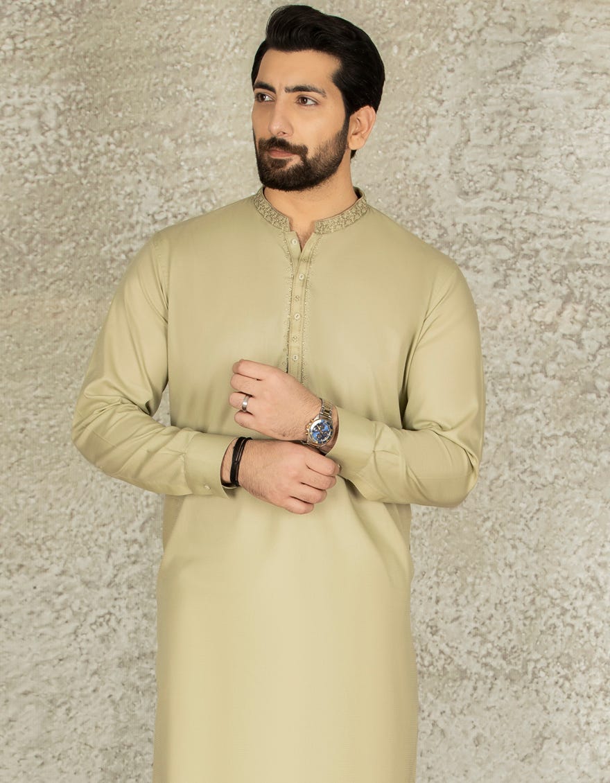 APPLE GREEN COTTON CASUAL KAMEEZ SHALWAR | JJKS-S-32549