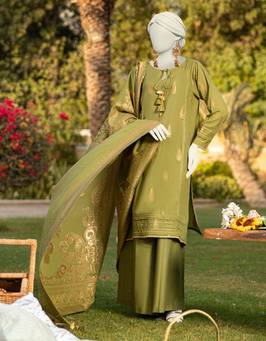 MULTICOLOR DYED JACQUARD UNSTITCHED 3PC