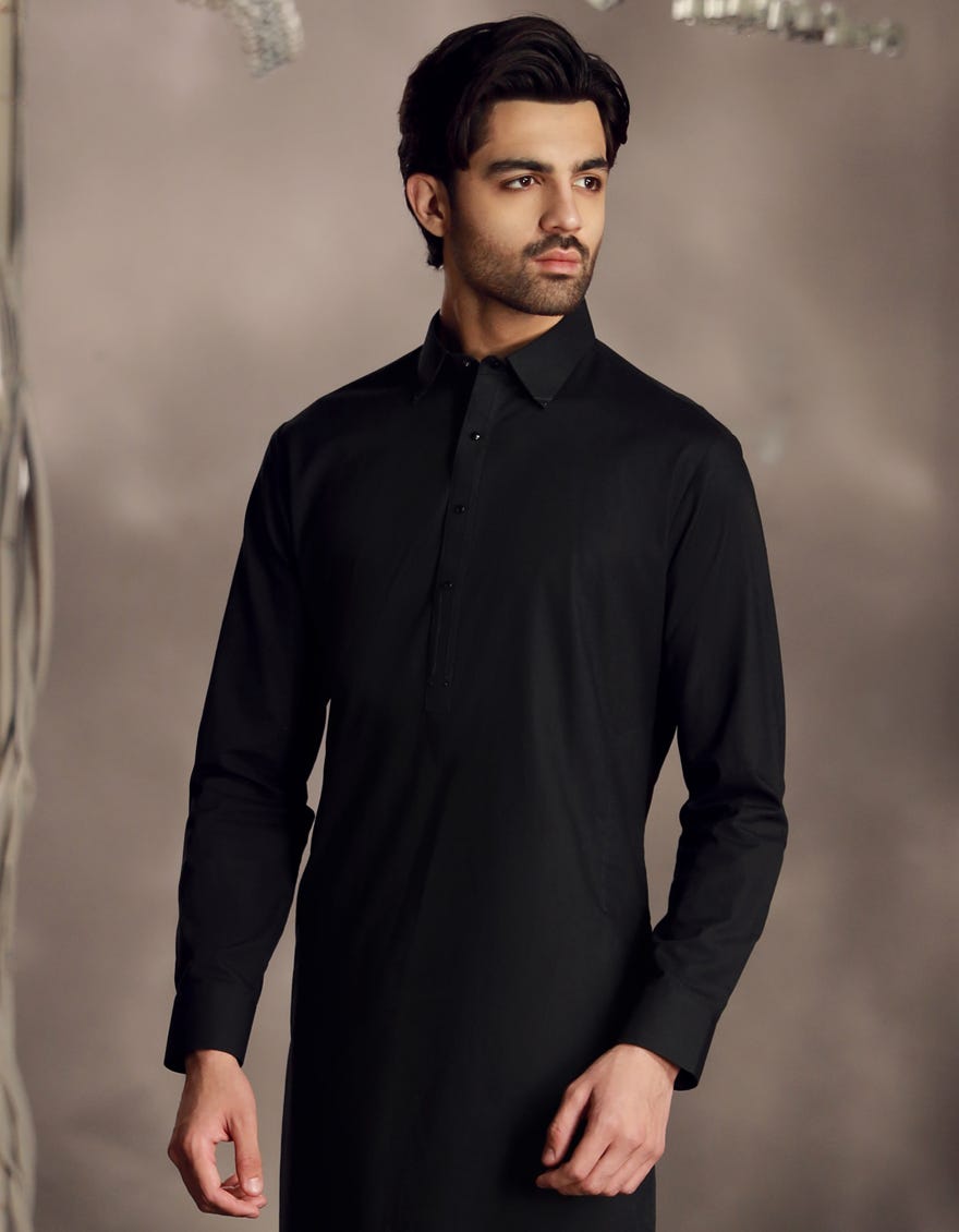 DARK GREEN COTTON KAMEEZ SHALWAR | JJKS-A-33024