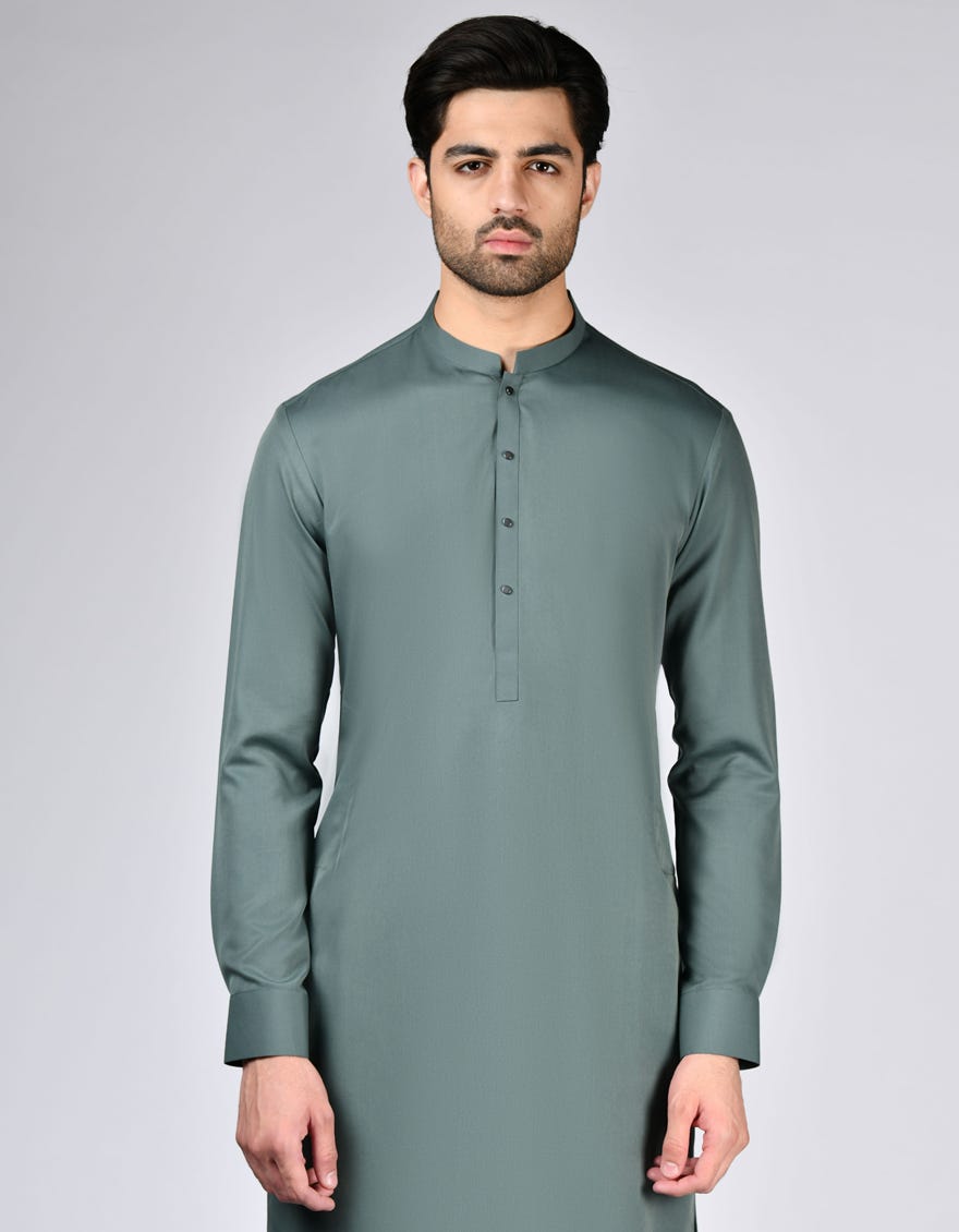 MINT GREEN BLENDED KAMEEZ SHALWAR | JJKS-W-33107