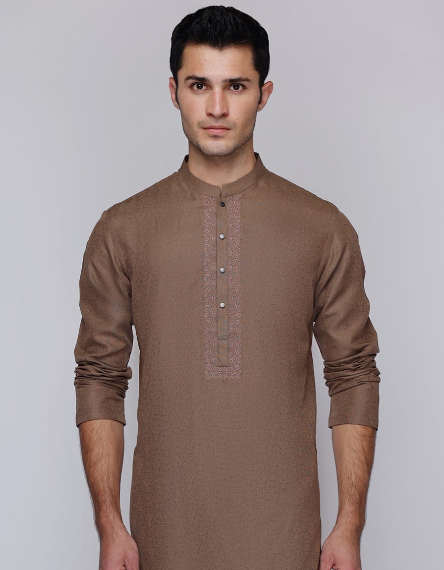 BROWN BLENDED KURTA | JJK-A-33115