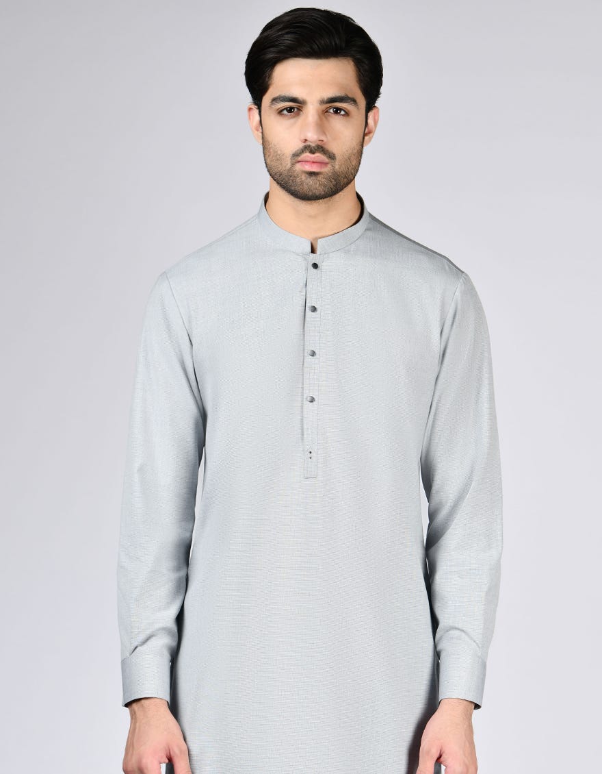 ASH GREY BLENDED KAMEEZ SHALWAR | JJKS-A-33117