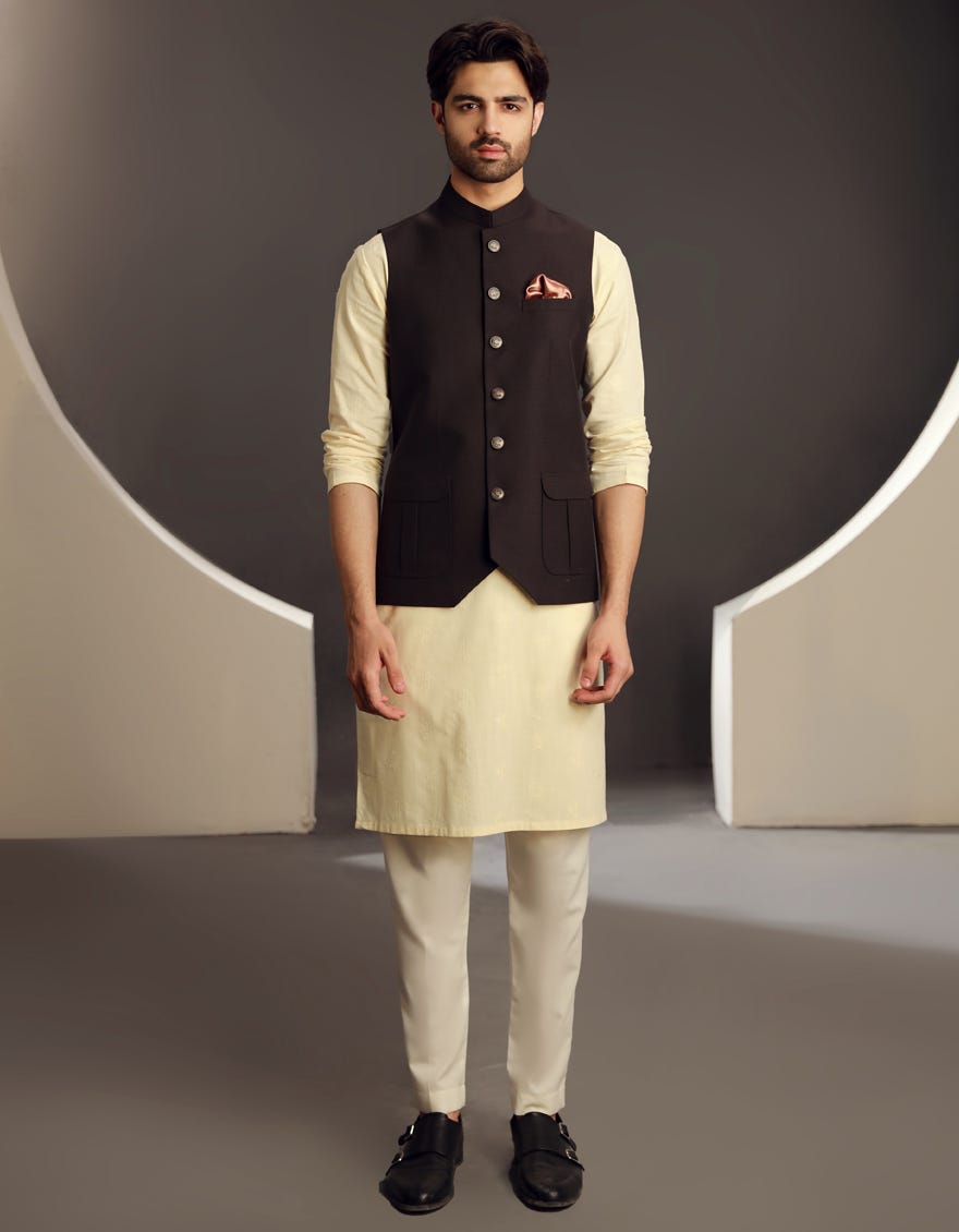 BROWN BLENDED WAISTCOAT | JJVC-A-33136