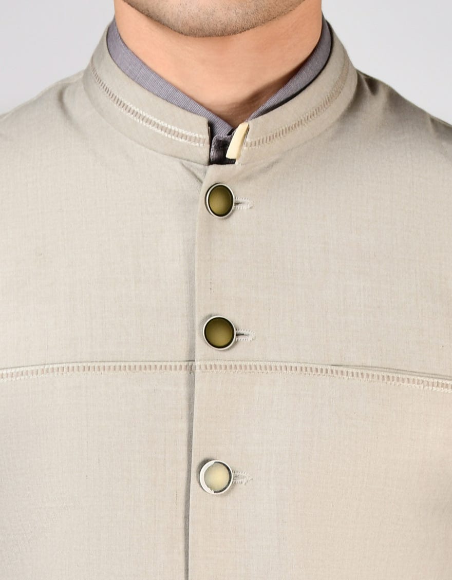 BEIGE PLAIN WAISTCOAT