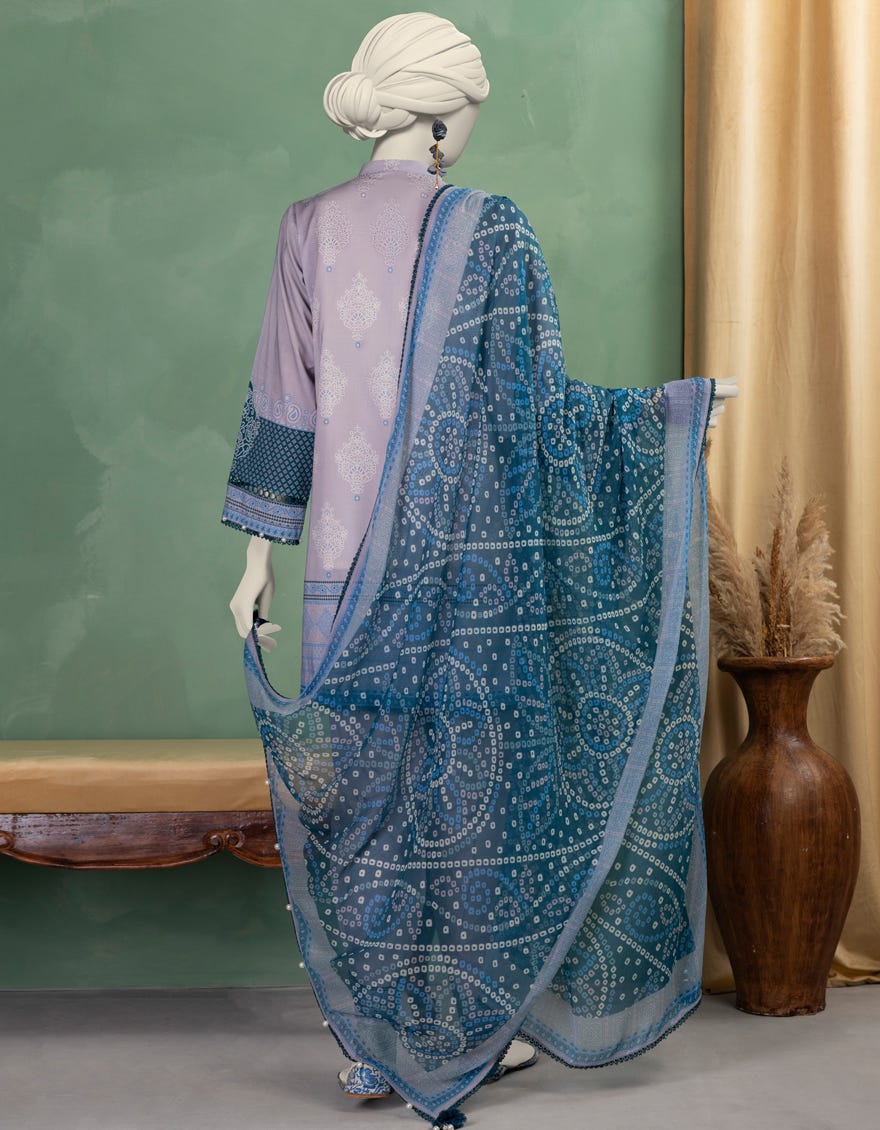 LILAC LAWN PRINTED UNSTITCHED 3PC