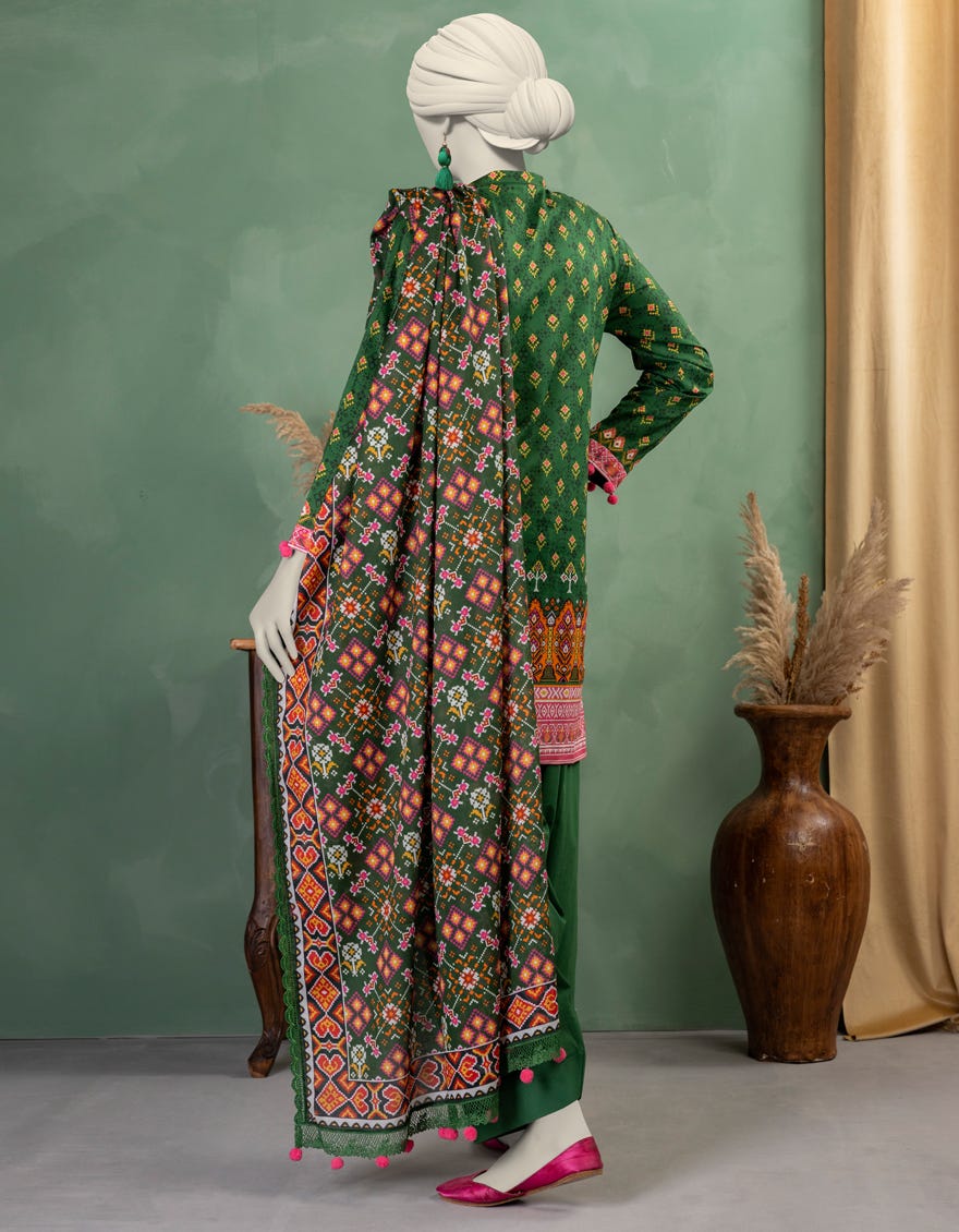 GREEN LAWN PRINTED UNSTITCHED 3PC