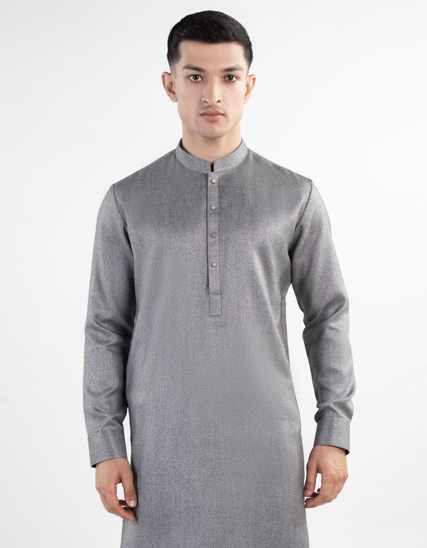 GREY BLENDED KAMEEZ SHALWAR | JJKS-W-33254