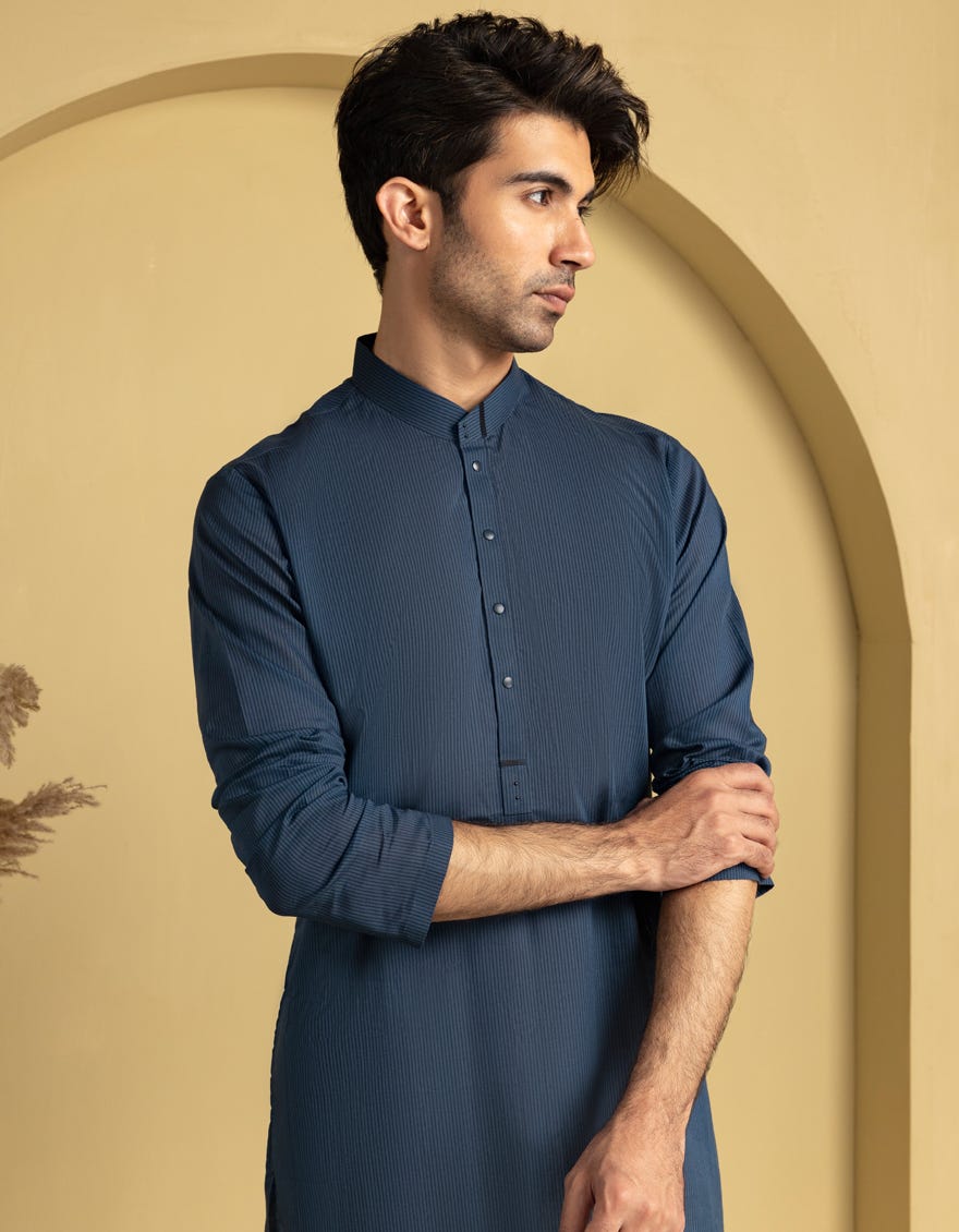 BLUE CVC CASUAL KURTA