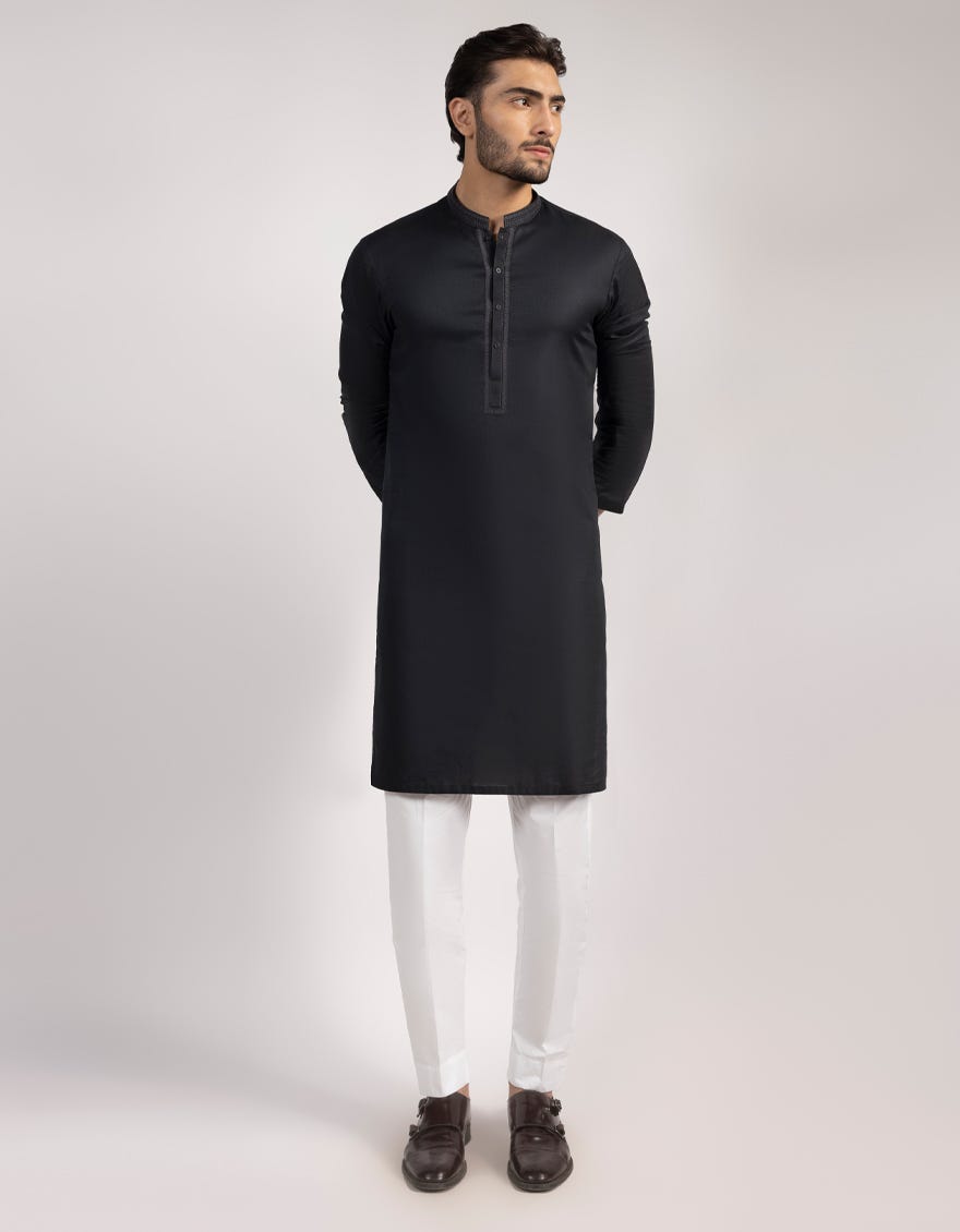 black-cotton-semi-formal-kurta-jjks33418