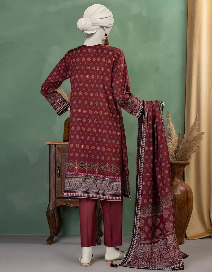 MULTICOLOR LAWN PRINTED UNSTITCHED 3PC
