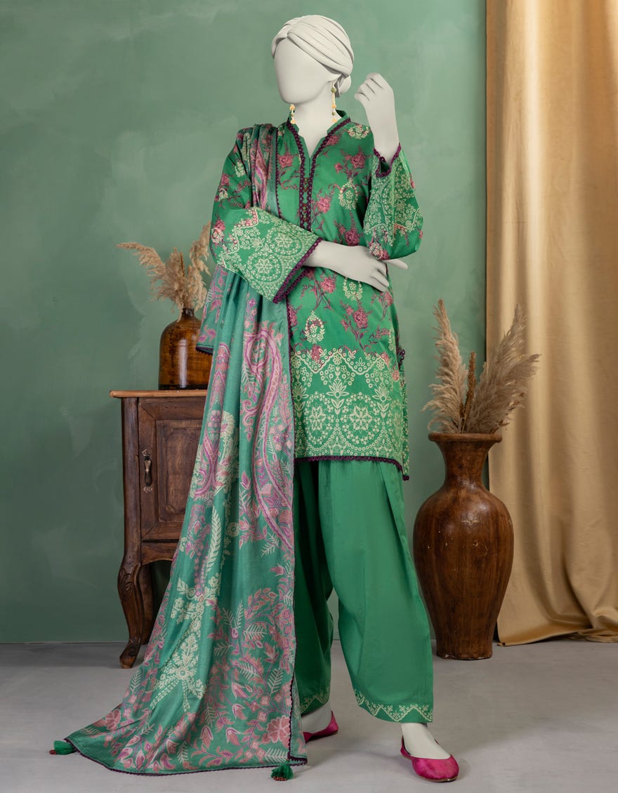 MULTICOLOR LAWN PASTE PRINTED UNSTITCHED 3PC