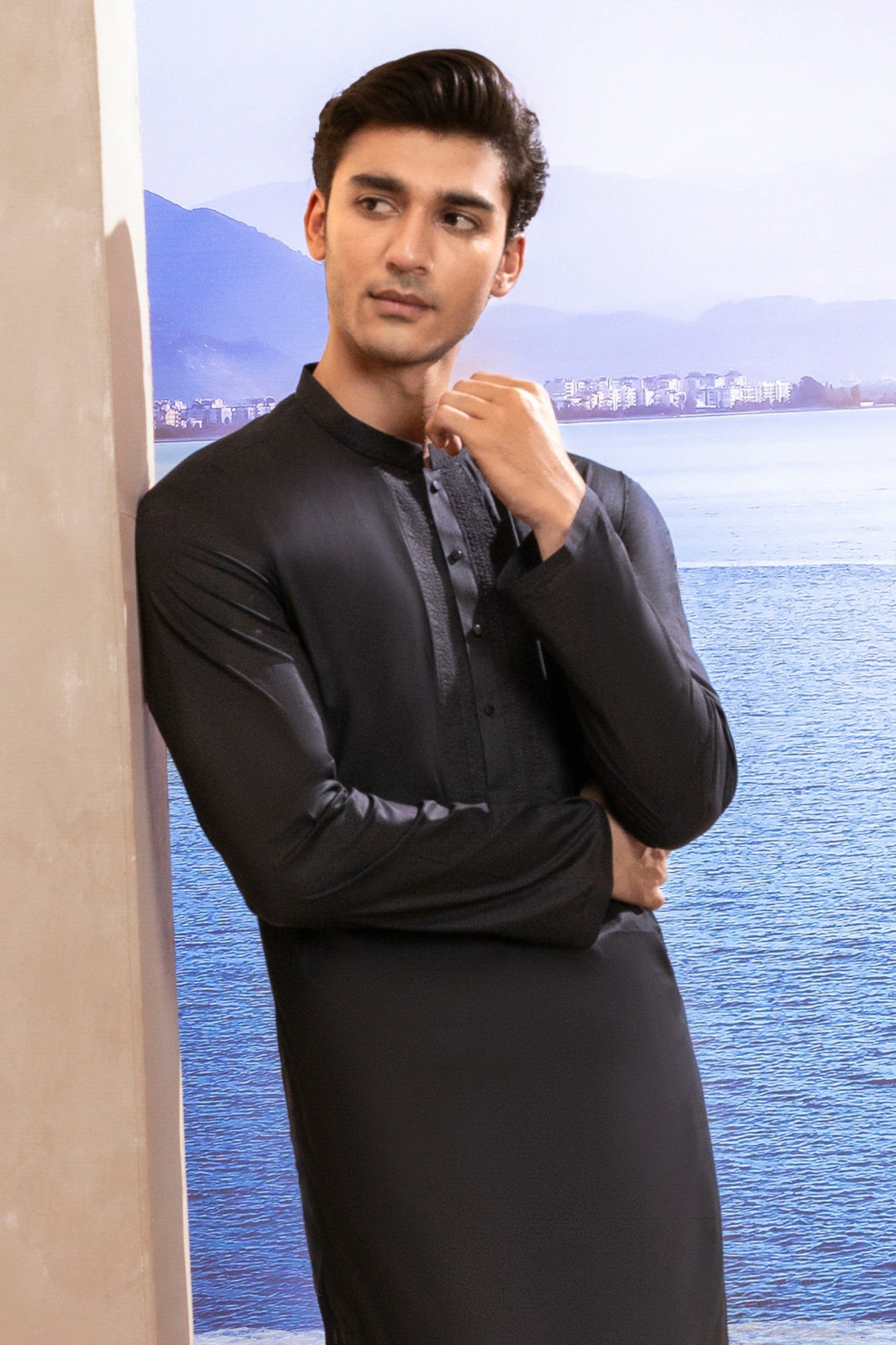 black-cotton-semi-formal-kurta-jjks33546