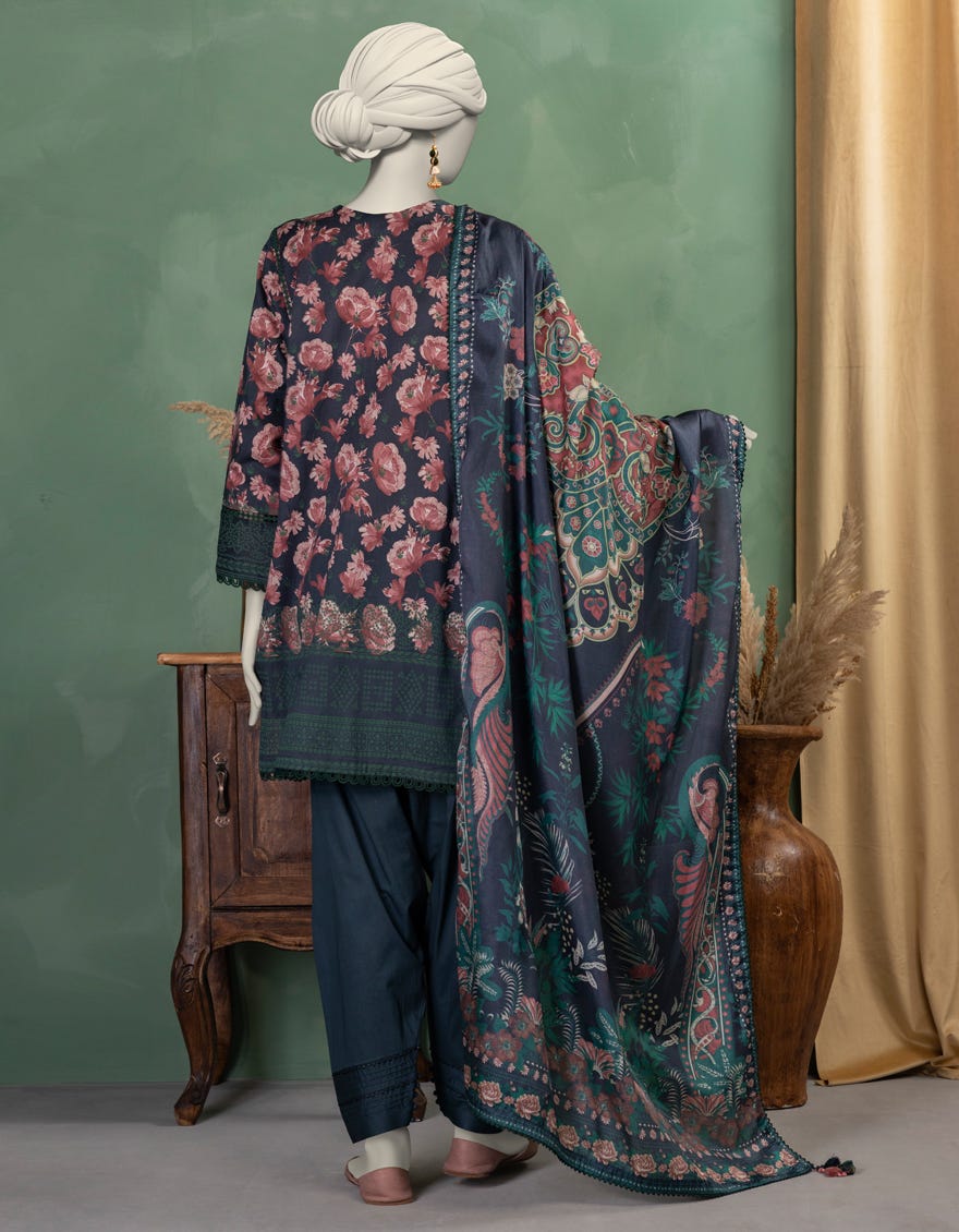 MULTICOLOR LAWN PASTE PRINTED UNSTITCHED 3PC