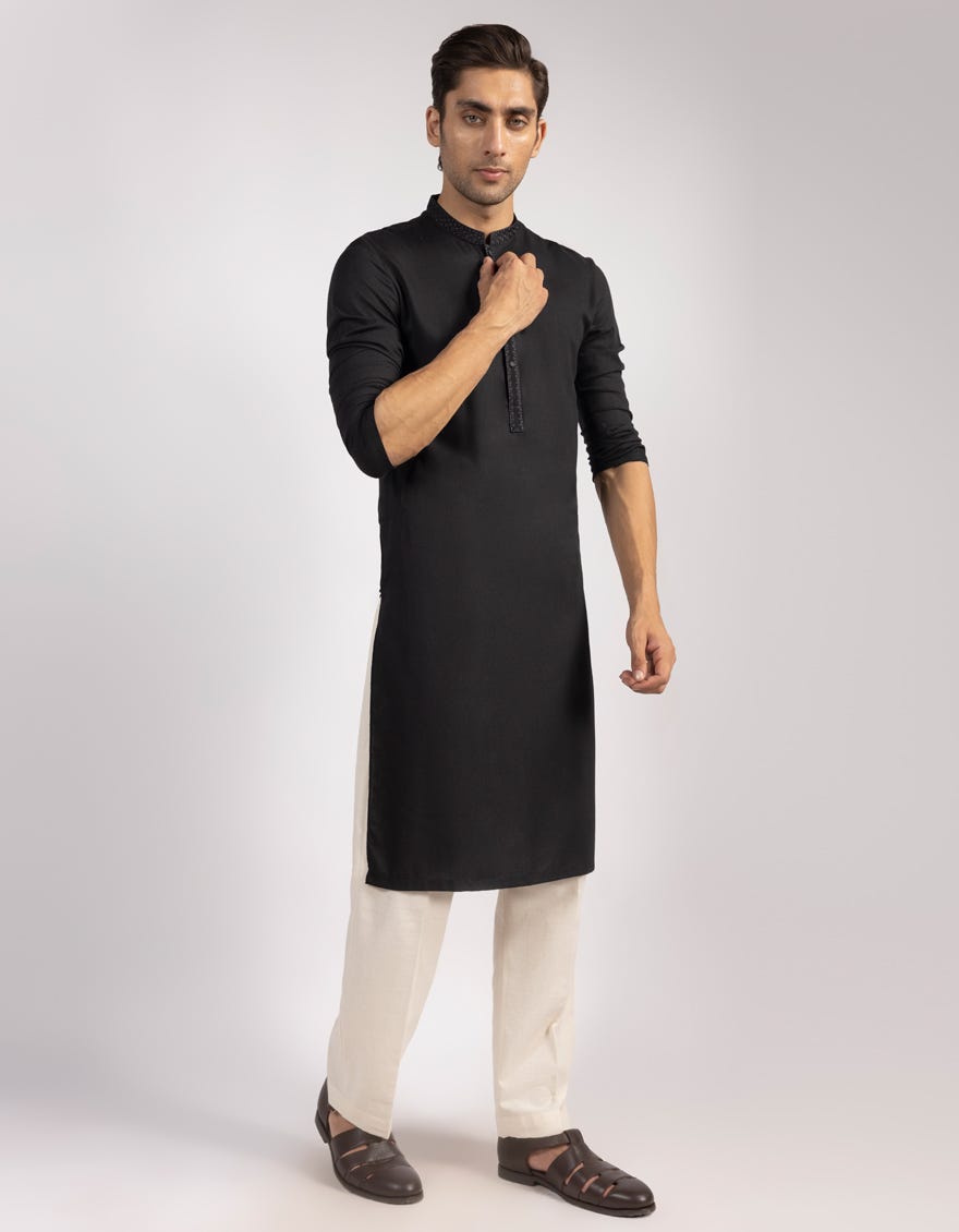 black-blended-semi-formal-kurta-jjka33551