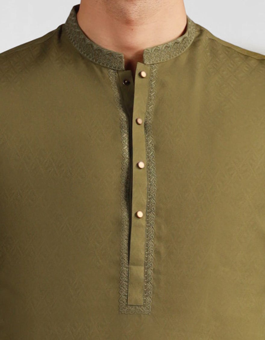 mehndi-green-blended-semi-formal-kurta-jjka33554