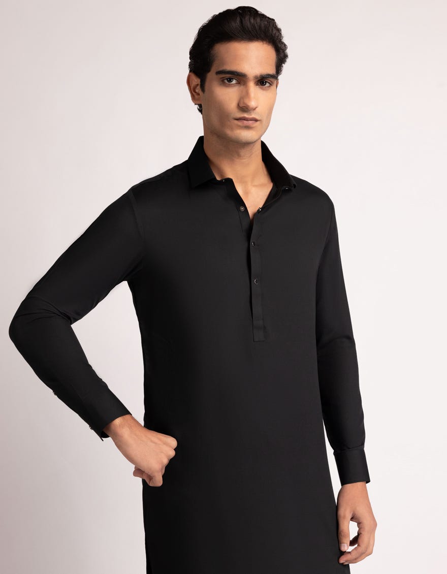 black-blended-casual-kameez-shalwar-jjksa33563