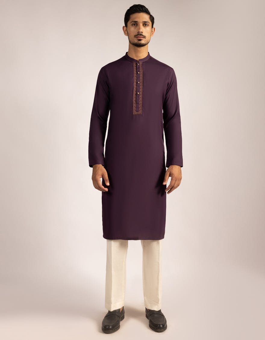 DEEP PURPLE SEMI-FORMAL KURTA