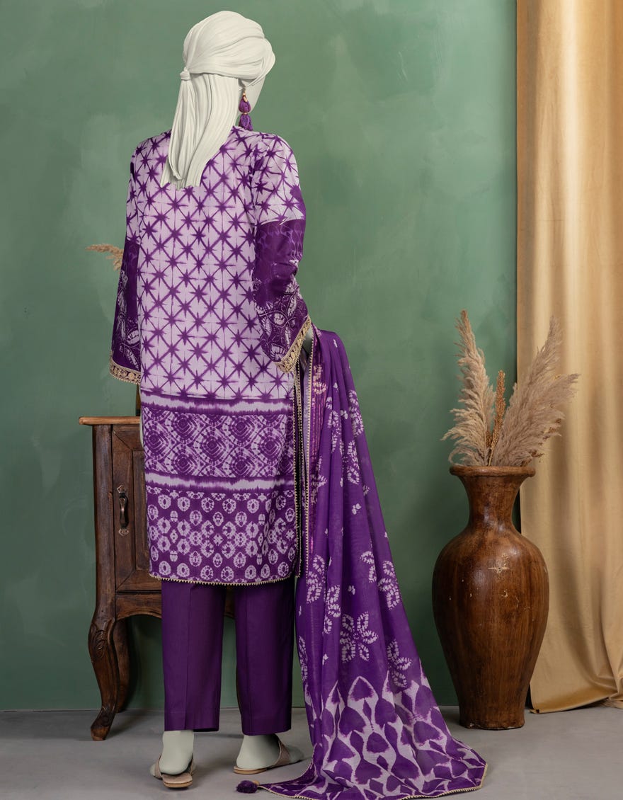 PURPLE LAWN EMBROIDERED UNSTITCHED 3PC