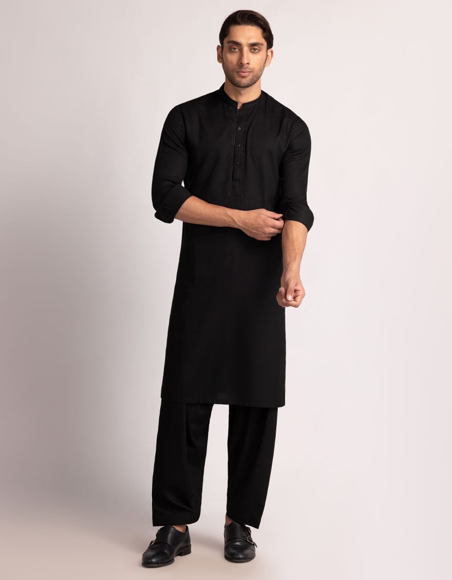 black-semi-formal-kameez-shalwar-jjksa33639