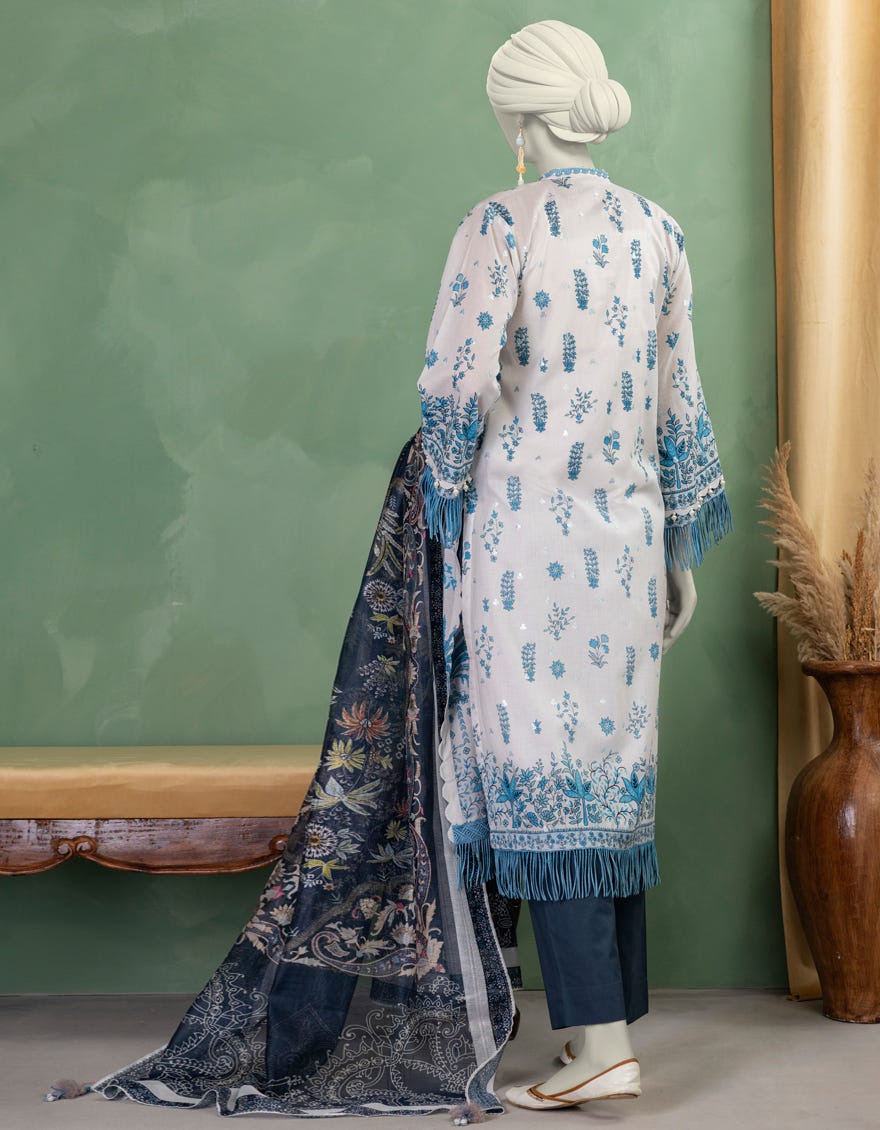 MULTICOLOR LAWN EMBROIDERED UNSTITCHED 3PC