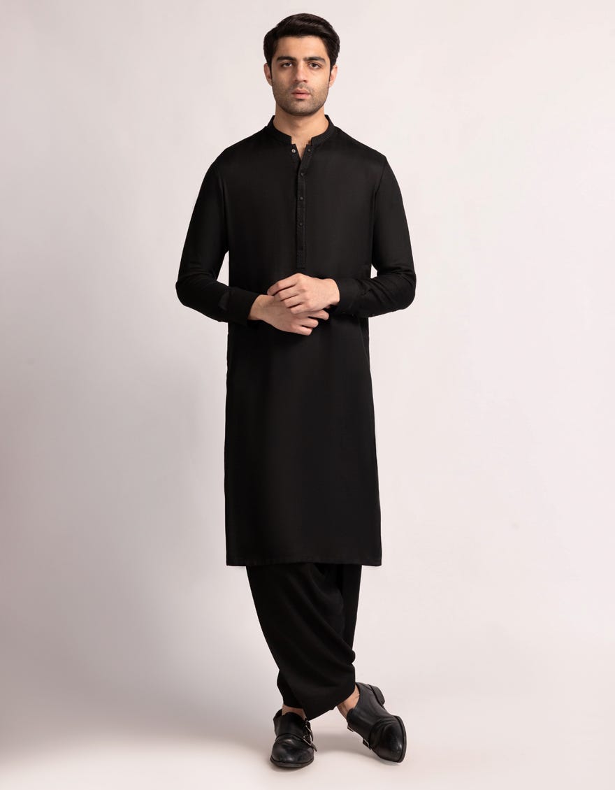 black-semi-formal-kameez-shalwar-jjksa33722
