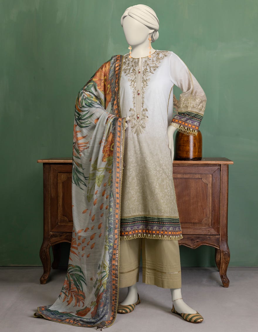 MULTICOLOR LAWN EMBROIDERED UNSTITCHED 3PC