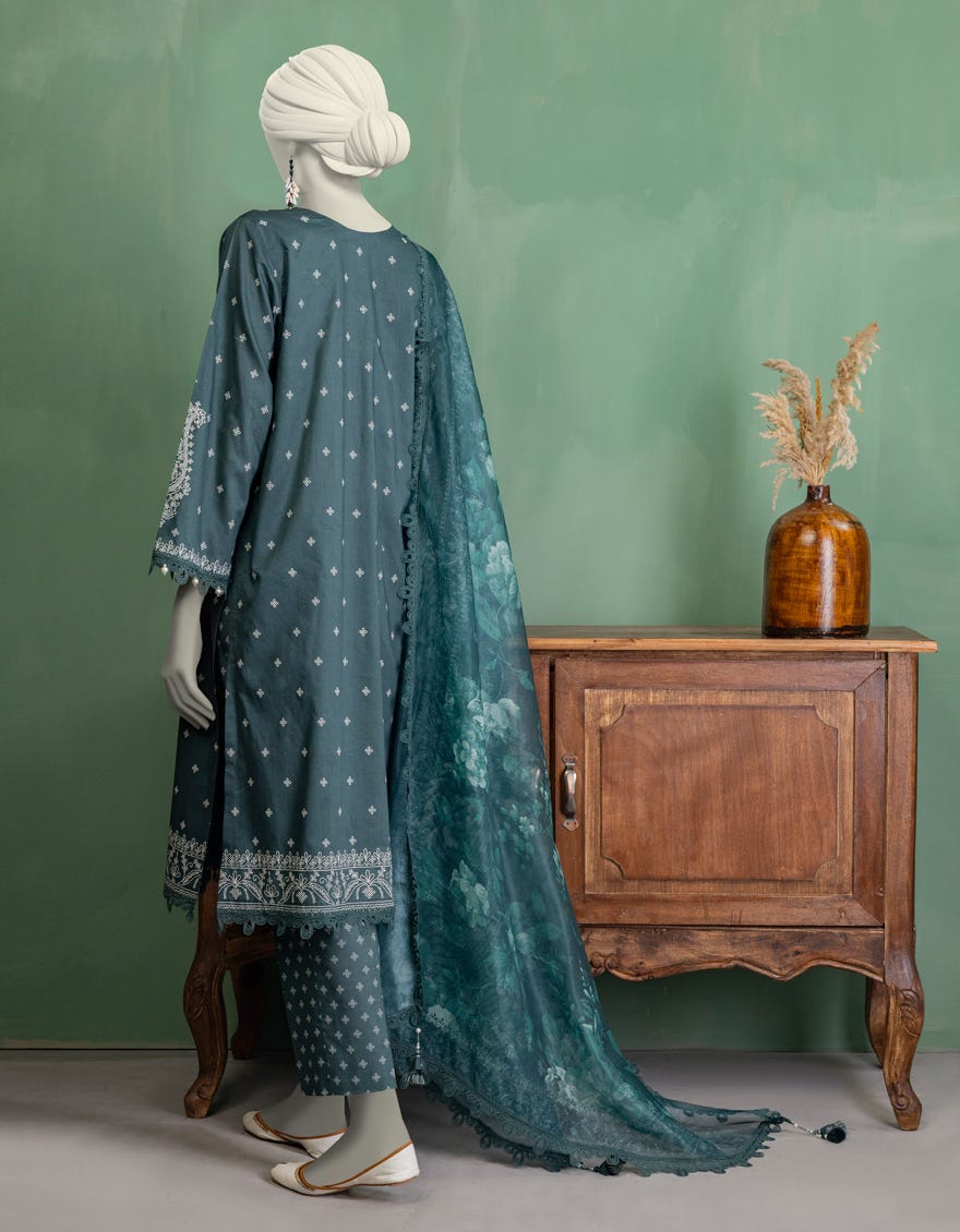 MULTICOLOR LAWN PASTE PRINTED UNSTITCHED 3PC