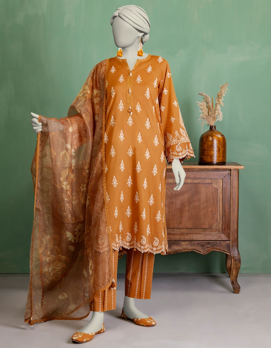 MULTICOLOR LAWN PASTE PRINTED UNSTITCHED 3PC