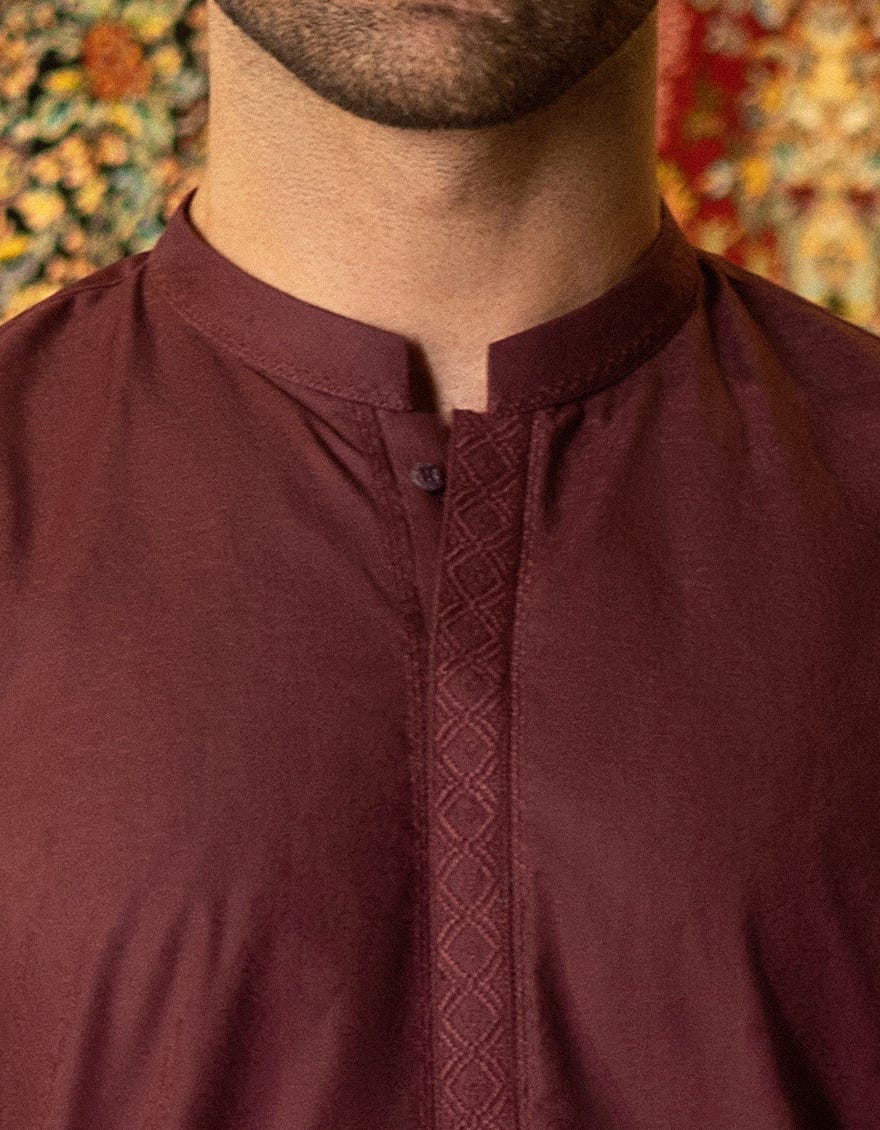 PLUM COTTON KURTA | JJK-S-34161