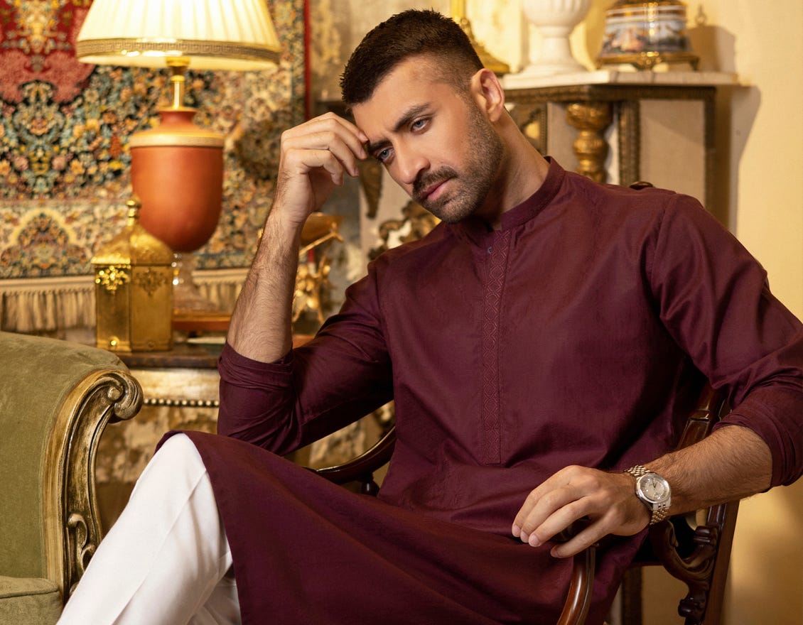 PLUM COTTON KURTA | JJK-S-34161