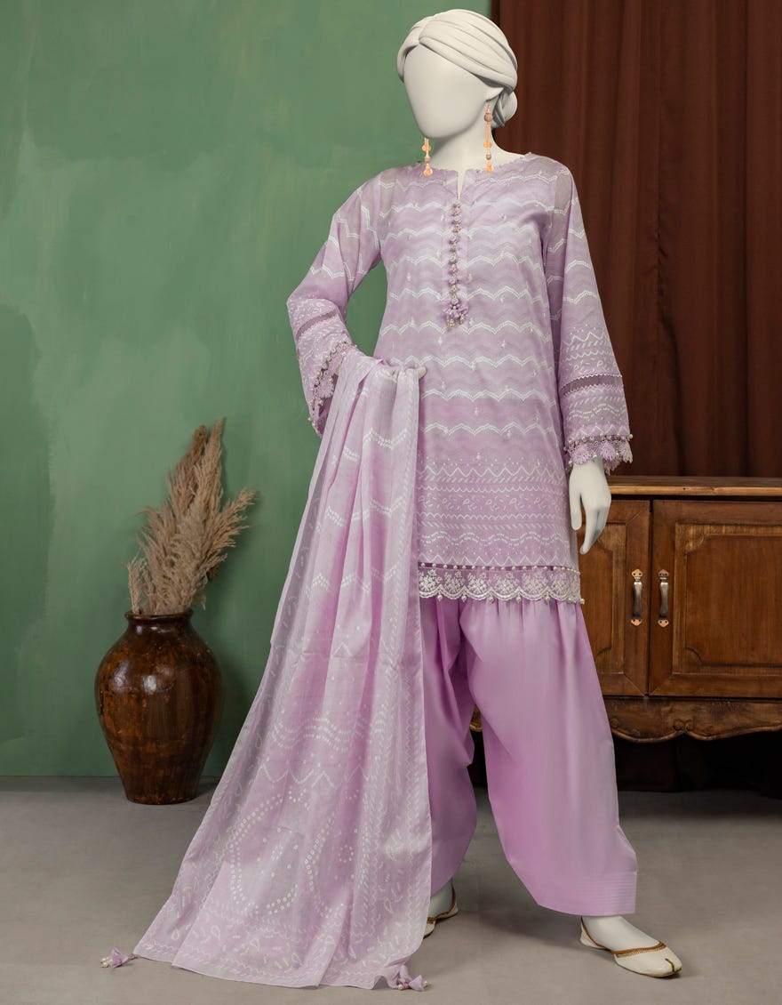 PURPLE LAWN EMBROIDERED UNSTITCHED 3PC
