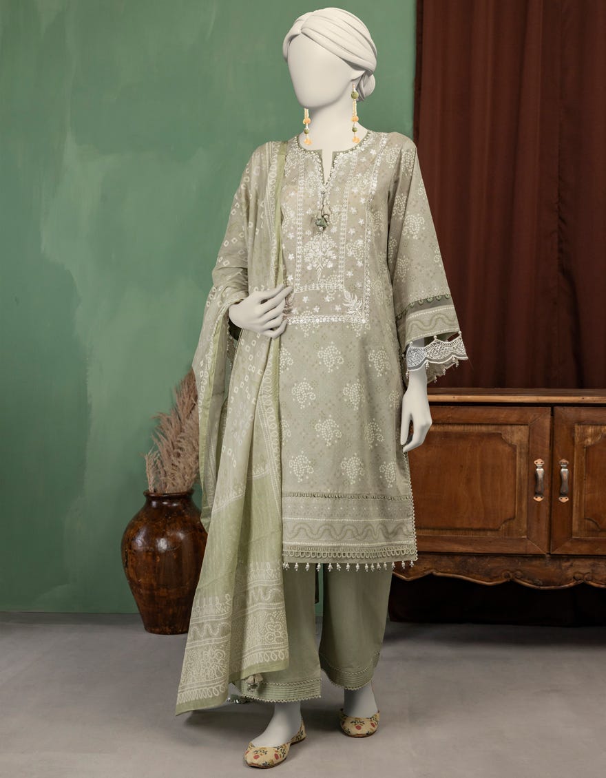 GREEN LAWN EMBROIDERED UNSTITCHED 3PC