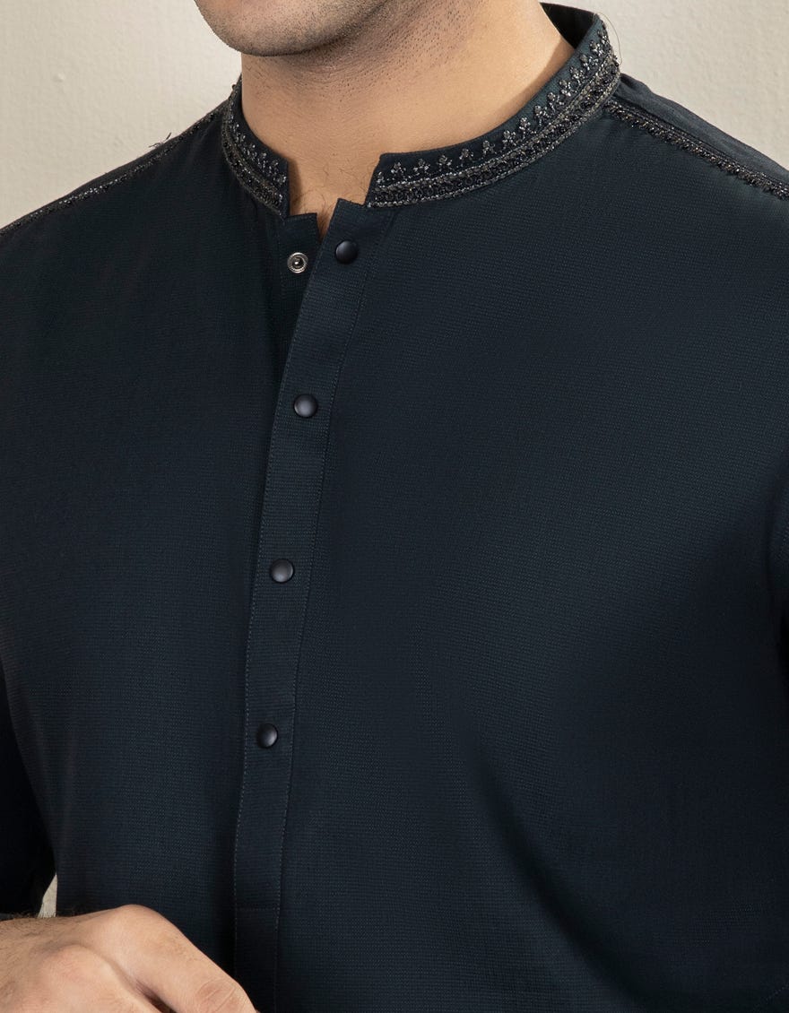 FOREST GREEN COTTON KURTA | JJK-A-34268