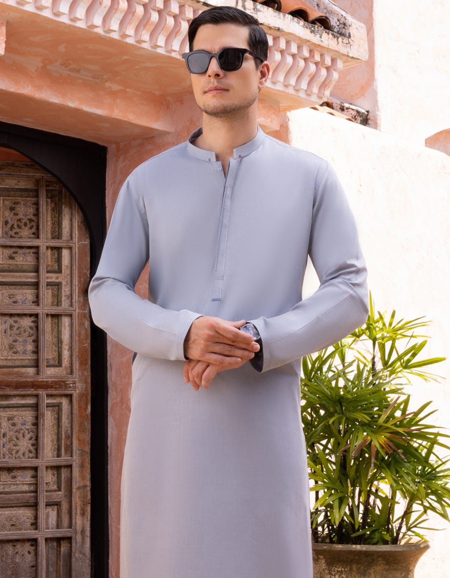 FOREST BLUE COTTON KURTA | JJK-A-34273