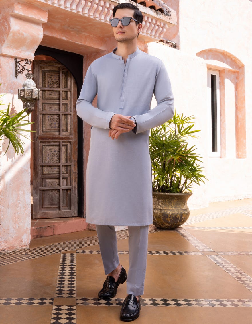 FOREST BLUE COTTON KURTA | JJK-A-34273
