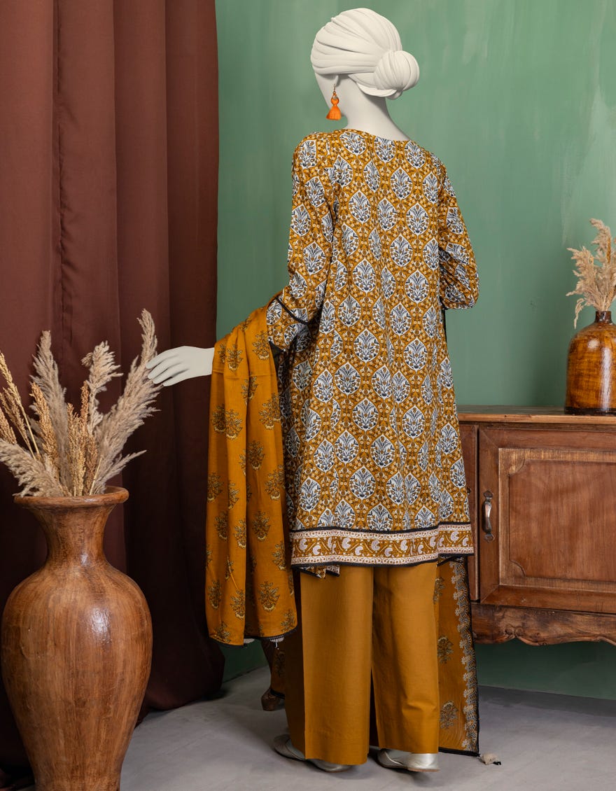 MUSTARD LAWN EMBROIDERED UNSTITCHED 3PC