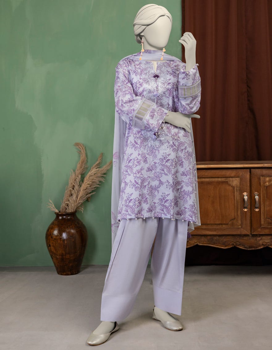 MULTICOLOR CHIFFON EMBROIDERED UNSTITCHED 3PC