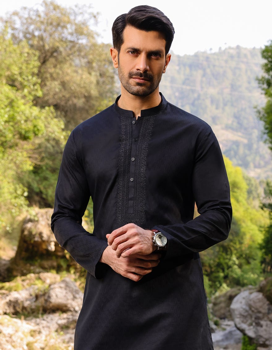black-cotton-kurta-jjk-s-34438